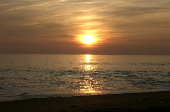 coucher de soleil en bord de mer